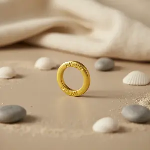 Bague DREAM plaquée or, romantique, tendance, avec incrustation de moissanite, 18 carats, sans ternissement, avec option cadeau élégante - Product Image 2