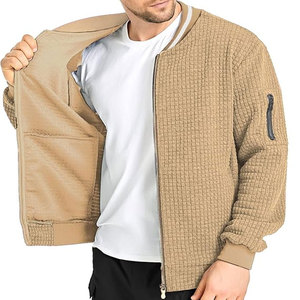 แจ็กเก็ตบอมเบอร์ลำลองทรงหลวมมีซิปเสื้อโค้ทแจ็คเก็ตผู้ชาย - Product Image 2