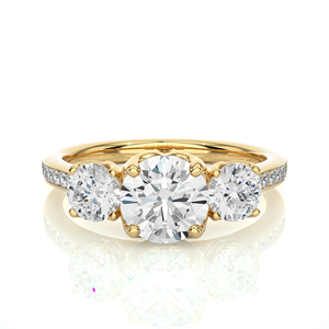 Bague minimaliste en or massif jaune et blanc 14 carats avec diamants CZ éternels pour femme, bague de mariage, bijoux en or massif - Product Image 6