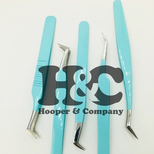 Pinzas de visón de nueva llegada, pinzas de pestañas rectas de acero inoxidable sostenibles, pinzas de extensión de pestañas con logotipo de PVC gratis - Product Image 4