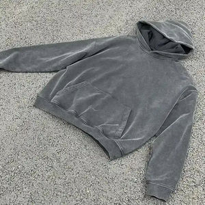 Custom Streetwear Hoodie No String Fleece Blank Zip up Vintage Double Layer Acid Wash Sun Faded <b>Distressed</b> Hoodies for Women - Product Image 4