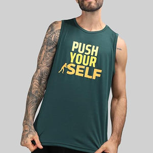 Camiseta Deportiva Casual para Hombre, Cuello Redondo, Diseño Sólido, Secado Rápido, Transpirable, Poliéster/Algodón, Impresión de Logotipo Personalizado, Camiseta de Gimnasio - Product Image 4