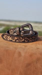 El mejor cinturón de cuero genuino hecho a mano 100% vaquero diseño occidental hebilla de aleación hecha a mano estilo Vintage 28-46 longitud indio - Product Image 3