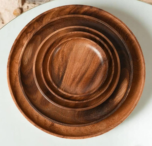 Assiettes de service en bois écologiques, produit très demandé, plateaux de service en bois, sûrs pour les mariages, les fêtes, la maison, l'hôtel et les restaurants - Product Image 2