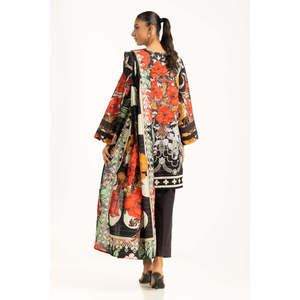Ensemble décontracté 3 pièces en tissu Khaddar à rayures Mehsuri imprimé IUSTKSD-1247 - Product Image 6