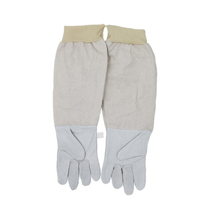 Gants d'apiculture en cuir de grain de peau de vache anti-piqûre de haute qualité avec longue manchette en toile gants de ménage d'apiculture élastiques - Product Image 6