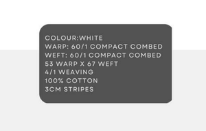 Bộ đồ giường cotton 100% Trắng Sọc 3cm | 60/1 chải nhỏ gọn | Vỏ chăn 240x220 + Ga Trải Giường 280x280 + vỏ gối 50x70 - Product Image 5