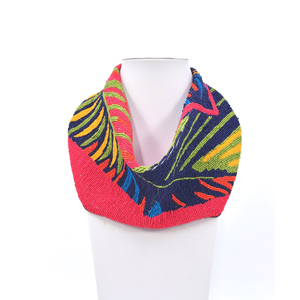 Collier écharpe brodé de perles de rocaille fait main Collier écharpe de perles de rocaille artisanal Collier écharpe perlée de rocaille brodée - Product Image 2