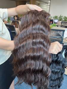 Extensiones de Cabello Humano Virgen Remy Vietnamita Super Double Drawn, Color Marrón Natural Ondulado, Doble Trama para Trenzas - Product Image 2