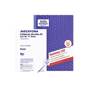 AVERY ZWECKFORM Factura sin Carbón A5 2x40 BL 1733 Paquete de 10 Hojas - Product Image 2