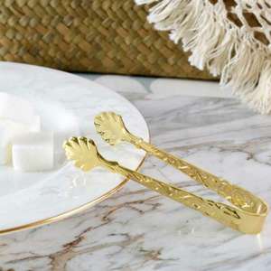 Metal <b>Serving</b> <b>Tongs</b> with Gold and Silver Color Plated Finished Perfect for Kitchenware Tools and Elegant Home Dining Use - Product Image 2