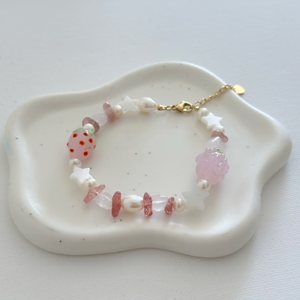 Moonriver, pulsera de acero inoxidable religiosa Bohemia colorida para mujer, cuentas de plástico elásticas, perlas, bonito diseño elástico de corazón - Product Image 5