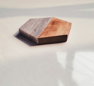 Vente chaude Personnalisé Blanc Marbre Acacia Hexagon Sous-verres Ardoise Matériel Napperon Pad Hôtels Cuisine Utilisation Salle À Manger Occasion Verre - Product Image 2