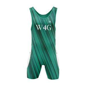 Singlet de lutte personnalisé W4G pour hommes, avec logo d'équipe américain, sangle réglable, fermeture à enfiler, nom du joueur - Product Image 2