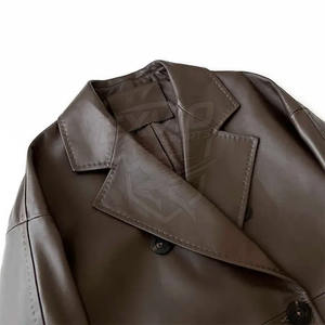 Vêtements d'extérieur de haute qualité, manteaux en cuir à manches longues pour hommes, service personnalisé OEM, manteau en cuir - Product Image 3