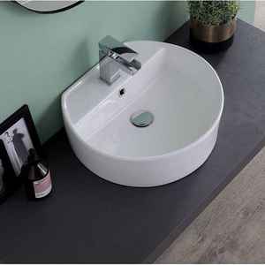 Lavabo Ovalado Profundo de Cerámica para Encimera de 44 cm - Product Image 2