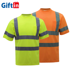 High Visibility Safety Special Polo Printing <b>Fabric</b> Running Vest Tape Mens Custom T-shirt Reflectivet T Shirt - Product Image 2