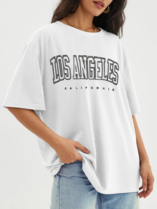 <b>Ladies</b> Streetwear 100% Cotton <b>T</b>-<b>shirts</b> <b>For</b> Women Lightweight Customized Logo Printing Streetwear <b>T</b>-<b>shirts</b> OEM - Product Image 2