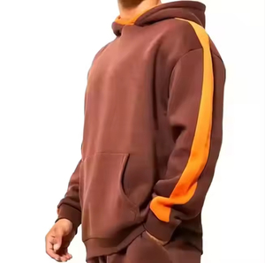 Chándal a rayas laterales de color sólido desteñido por el sol lavado con ácido ropa informal de última moda para hombre al mejor precio al por mayor con servicio OEM - Product Image 2