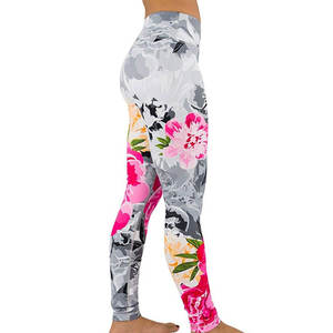 Gran oferta, pantalones de Fitness transpirables de secado rápido para mujer, mallas ajustadas de cintura alta, cintura elástica, estampado de Spandex para levantamiento de cadera - Product Image 5