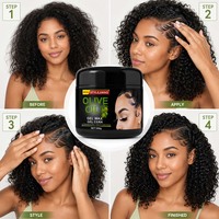Cire coiffante professionnelle à l'huile d'olive 300g – Fixation forte non grasse pour cheveux texturés – Logo personnalisé