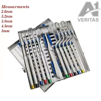 Kit d'osteotomes chirurgicaux dentaires avec marteau pour rehaussement de sinus et condensation osseuse, 10 pièces en acier inoxydable, équipement manuel de thérapie orale