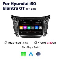 MEKEDE H2, Radio de Auto con 8 Núcleos, CarPlay, Android Auto, GPS, 4G, WiFi, para Hyundai I30l Elantra GT 2011-2017, Pantalla de 7 Pulgadas
