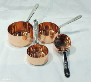 Metal <b>Measuring</b> Cups in Gold Color Plated Finished Perfect for Stylish Kitchenware and Budget Friendly Baking Essentials Items - Product Image 3