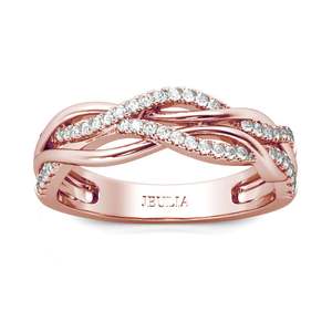 Jeulia Intertwined <b>Sterling</b> <b>Silver</b> Diamond <b>Band</b> <b>Ring</b> for Women - Product Image 1