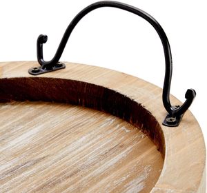 Bandeja DE SERVICIO DE MADERA ovalada con asas, Plato decorativo para mesa de centro, sala de estar (15,75x10,8x1,25 pulgadas) - Product Image 5