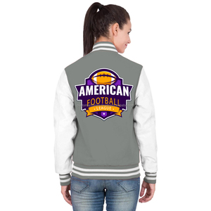 เสื้อแจ็คเก็ตวาร์ซิตี้ผ้าฝ้ายฟลีซทรงเข้ารูปสำหรับผู้หญิง สไตล์ลำลองทันสมัย ใส่ได้ทุกวัน สตรีทแวร์ ลายตัวอักษร - Product Image 4
