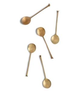 Cuillère en laiton pur pour une cuisine et un service hygiéniques, cuillère en laiton au design antique pour la décoration vintage de la maison à prix avantageux - Product Image 3