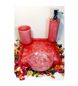 Juego de baño de resina de lujo hecho a medida multicolor disponible y diseños artesanales a los mejores precios - Product Image 5