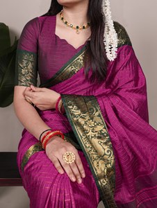 New <b>Designer</b> Poly Cotton Saree Digital Print Embroidered Zari Borders Women Modern Elegance Quick Dry Regular Fit All Party - Product Image 3