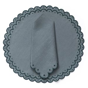 Manteles individuales de mesa de lino hechos a medida, trabajo bordado para Banquete de restaurante de hotel y presentación de mesa de comedor fina - Product Image 4