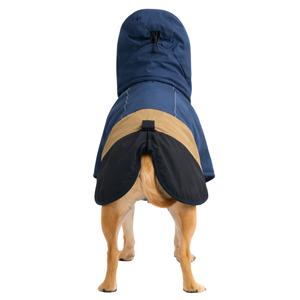 Blue Gold Black <b>Dog</b> Raincoat Waterproof Hooded Pet Jacket Lightweight Windproof Outdoor Rain Wear For Medium Large <b>Dogs</b> - Product Image 2