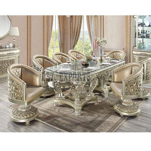 Juego de Mesa y Sillas de Comedor Estilo Francés, Alta Calidad, Precios de Mayoreo, Hecho a Mano, Juego de Mesa para 8 Personas, Mueble Curio Estilo Americano - Product Image 2