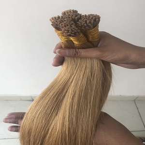 Wholesale 20 Inch Unprocessed Remy Virgin Cuticle Aligned I Tips No 27 <b>Silky</b> Shine Straight Wave Bundle Human Hair Extension - Product Image 4