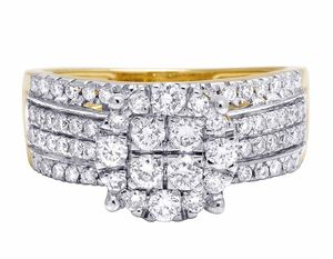 Anillo de compromiso de diamante de moissanita helado de plata S925 chapado en oro S925 de alta calidad para mujer - Product Image 1