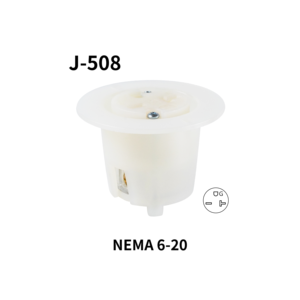 Productos compatibles con Hubbell, enchufe de bloqueo giratorio J-508, entrada con brida NEMA 6-20 NEMA para equipos de taller - Product Image 1