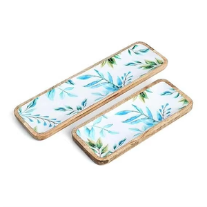 Apéritifs et desserts écologiques, texture de bois naturel, revêtement émaillé durable, peint à la main, design classique pour une table élégante - Product Image 6