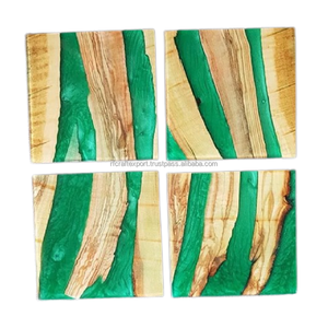 RF Crafts Vente en gros de sous-verres à thé en résine et bois de style classique tapis et tampons de vente chaude d'Inde sous-verres à boire en bois - Product Image 1