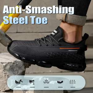 Chaussures de sécurité légères et respirantes à lacets, avec embout en acier, anti-perforation, anti-choc, anti-perforation, pour l'industrie de la construction et des usines - Product Image 2