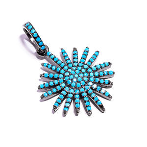 Fantástico colgante de plata de ley 925 hermoso diseñador turquesa estrella encanto hecho a mano joyería fina regalo para amor - Product Image 3