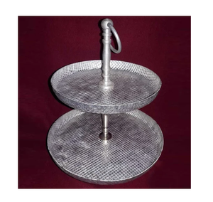 Support à gâteau en aluminium au design unique Support à gâteau de luxe fait à la main de haute qualité Support à gâteau en métal décoratif à dessus rond - Product Image 5