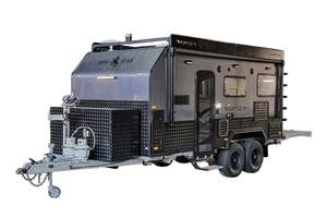 Nueva Autocaravana de Lujo 4X4 Todoterreno, Remolque de Caravana, Color Negro 55, para Viajes por Carretera y Campamento al Aire Libre con Nevera Móvil - Product Image 3