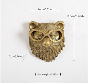 Cabeza de Animal montada en la pared, figuritas decorativas para el hogar, esculturas, cabeza de Animal, decoración colgante de pared, sala de estar, dormitorio, cocina - Product Image 3