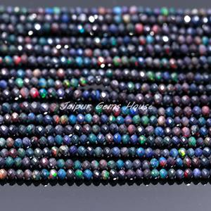 Vente chaude Naturel Noir Éthiopien Opale Micro Coupe À Facettes Forme Ronde 2.5-3mm Perles Opale De Feu Welo Opale Perles Pour La Fabrication De Bijoux - Product Image 3