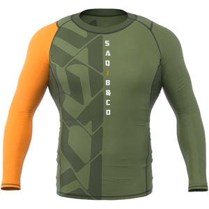 Green Breathable Rashguard Best Design Sports Wear <b>Swimming</b> Rashguard & Training Shirts for Bjj and MMA - Product Image 3