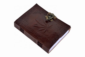 Celtic Handmade Brown Leaf Leather Journal Diary Instagram <b>Photo</b> <b>Album</b> with Handmade 120 Paper Drawing Sketchbook Notebooks - Product Image 2